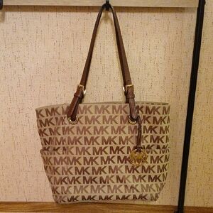 Michael Kors Tan MK Logo Tote
